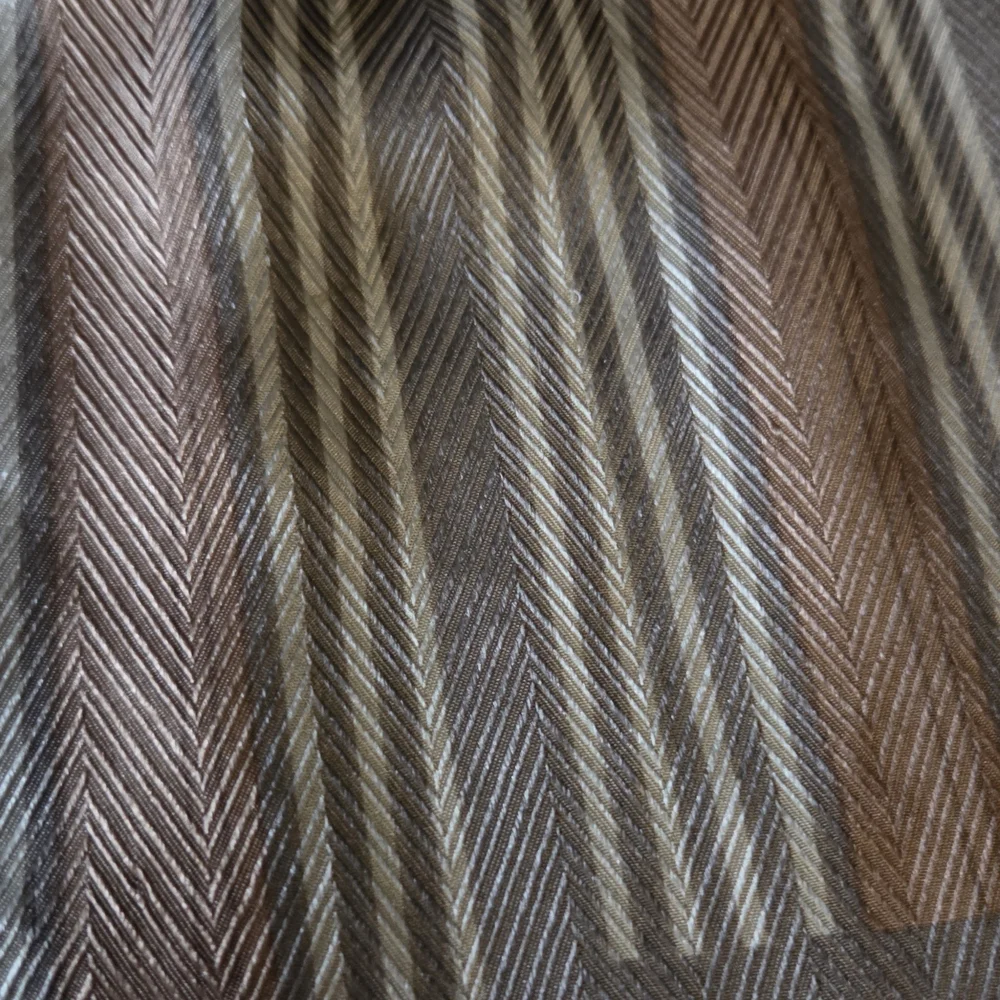 Oscar de la Renta Striped Silk-Feel Scarf – Designer Neutral Chic